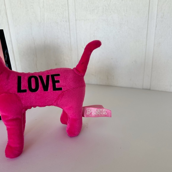 PINK VICTORIAS SECRET PLUSH VELVET PINK DOG NWT - Picture 12 of 14